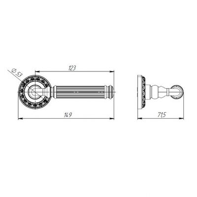 Ручка раздельная R.MT53.BELLAGIO (BELLAGIO MT) OB-13 античная бронза, фото 3
