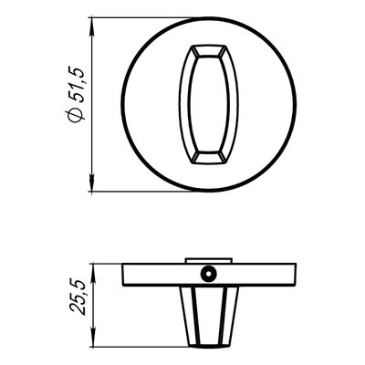 Ручка поворотная BK6.R.URS52 (WC-BOLT BK6 URS) MWSC-33 итальянский тисненый, фото 3