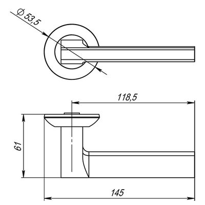 Ручка раздельная R.TL54.BLADE (BLADE TL) SSC-16 сатинированный хром, фото 3