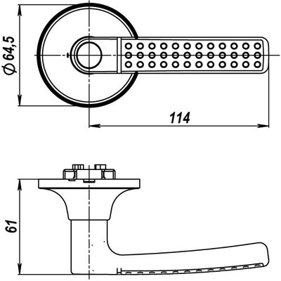 Ручка защелка DK626 AB-ET (6026 AB-E) (кл./фик.) бронза, фото 3