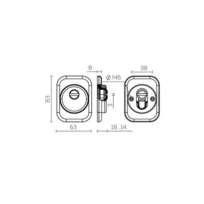 Броненакладка DEF.XL/K-EXT.4286 (DEF 4286 SQ XL) SSC-16 сатинированный хром, фото 3