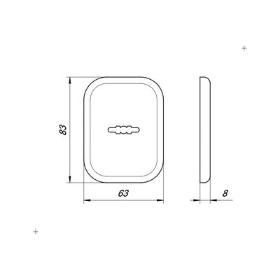 Накладка на сувальдный замок ESC.S.XL/K.486 BL (SC 486-S SQ XL) со шторкой черный (1шт.), фото 3
