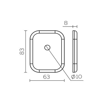 Накладка на шток цилиндра ESC.O.XL/K.486 (ESC 486-O SQ XL) BL черный (1шт.), фото 3