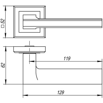 Ручка раздельная K.QL52.BLADE (BLADE QL) BL-24 черный, фото 3