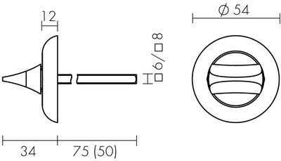 Ручка поворотная BKW8x75.R.HMR54 PLASTIC (HMR8x75) CP хром, фото 3