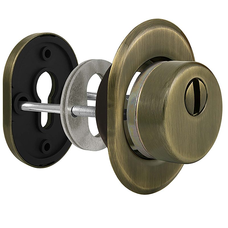 Броненакладка DEF.CRE/OV-set.9726 (DEF 9726) M6x90 врезная с чашкой AB-6 зелёная бронза
