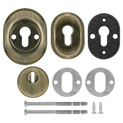 Броненакладка DEF.CRE/OV-set.9726 (DEF 9726) M6x90 врезная с чашкой AB-6 зелёная бронза, фото 2