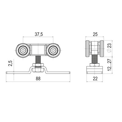 Комплект роликов для раздвижных дверей SLD.SoftLine.SET.rollers/45-4 (Soft LINE 45/4), фото 3