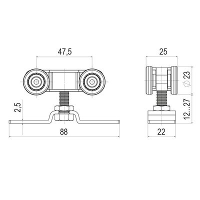 Комплект роликов для раздвижных дверей SLD.SoftLine.SET.rollers/55-4 (Soft LINE 55/4), фото 3
