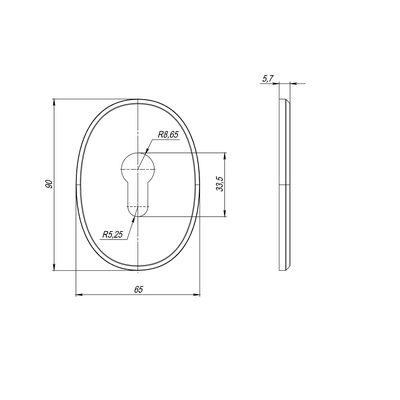Накладка на цилиндр ESC.C.ECO/OV.473 (ESC 473 eco) BL черный, фото 3