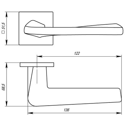 Ручка раздельная K.USS52.TORSO (TORSO USS) BL-26 черный, фото 3